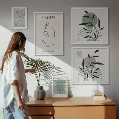 Poliptih u okviru elegantna grafika s motivom biljaka