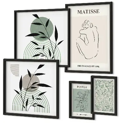 Poliptih u okviru elegantna grafika s motivom biljaka
