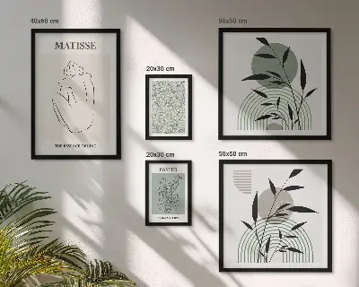 Poliptih u okviru elegantna grafika s motivom biljaka