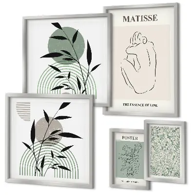 Poliptih u okviru elegantna grafika s motivom biljaka