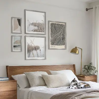 Set slika za iznad kauča minimalistička umjetnost s motivom prirode