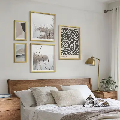 Set slika za iznad kauča minimalistička umjetnost s motivom prirode
