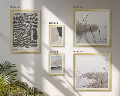 Set slika za iznad kauča minimalistička umjetnost s motivom prirode