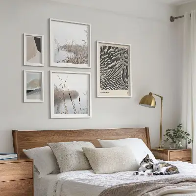 Set slika za iznad kauča minimalistička umjetnost s motivom prirode
