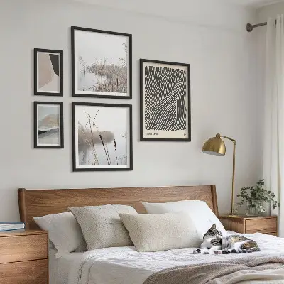 Set slika za iznad kauča minimalistička umjetnost s motivom prirode