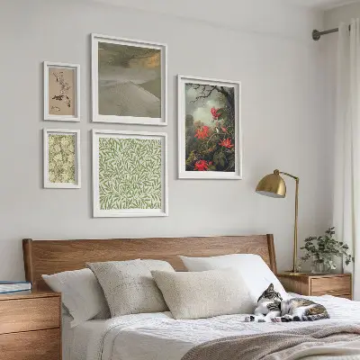 Set od 5 slika u okviru cvijeće, ptice i prirodni motivi