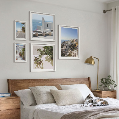 Set slika iznad kauča Slikovit pogled na Santorini