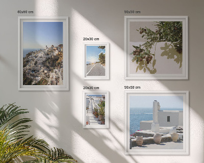 Set slika iznad kauča Slikovit pogled na Santorini