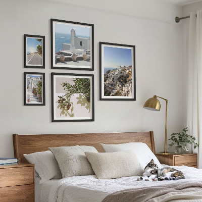 Set slika iznad kauča Slikovit pogled na Santorini
