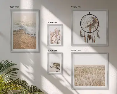 Prirodni krajolici plaža poliptih u okviru