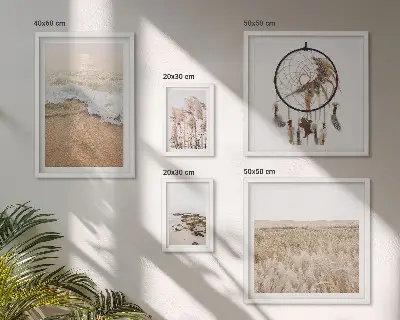 Prirodni krajolici plaža poliptih u okviru