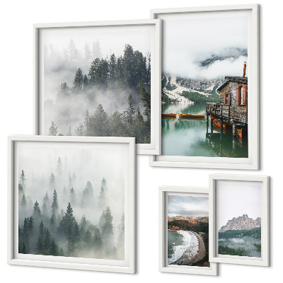 Set 5 slika u okviru Planinski krajolici, vikendice, voda