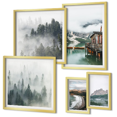 Set 5 slika u okviru Planinski krajolici, vikendice, voda
