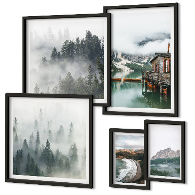 Set 5 slika u okviru Planinski krajolici, vikendice, voda