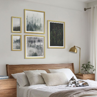 Set slika iznad kauča Zelene šume maglovitih krajolika