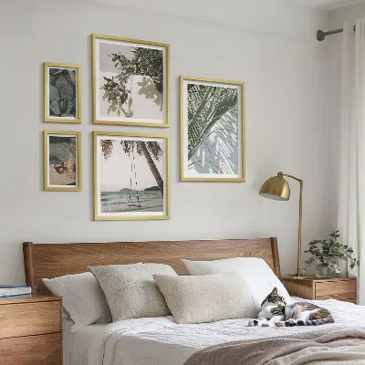 Set slika iznad kauča s motivom tropskih biljaka dekoracija za opuštajuću atmosferu