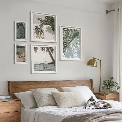 Set slika iznad kauča s motivom tropskih biljaka dekoracija za opuštajuću atmosferu