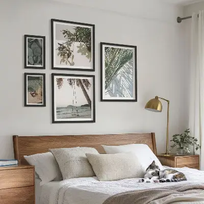 Set slika iznad kauča s motivom tropskih biljaka dekoracija za opuštajuću atmosferu