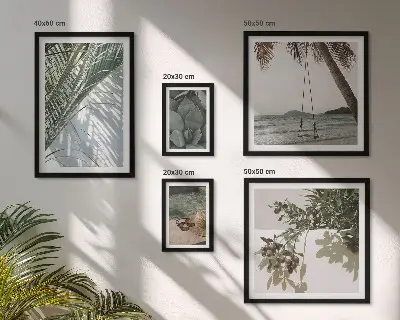 Set slika iznad kauča s motivom tropskih biljaka dekoracija za opuštajuću atmosferu