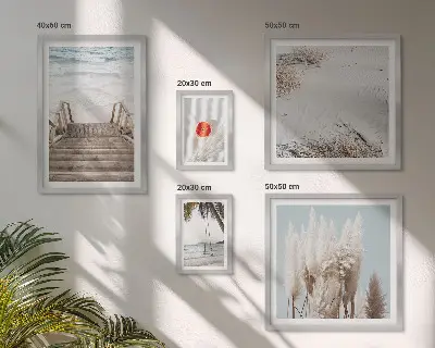 Pogled na plažu i priroda poliptih u okviru