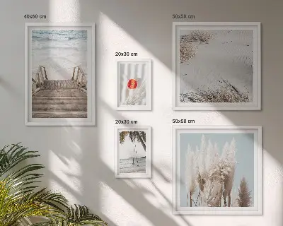 Pogled na plažu i priroda poliptih u okviru