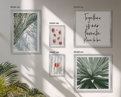 Set 5 slika u okviru Boho stil, biljke, voće, tropi
