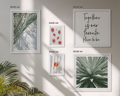 Set 5 slika u okviru Boho stil, biljke, voće, tropi