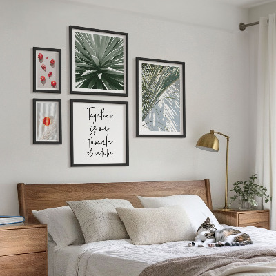 Set 5 slika u okviru Boho stil, biljke, voće, tropi