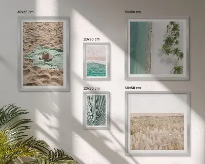 Pogled na tropsku plažu poliptih u okviru