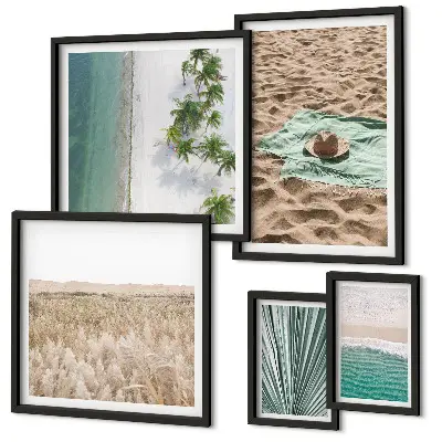 Pogled na tropsku plažu poliptih u okviru