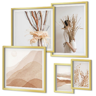 Set slika iznad kauča Elegantni boho biljni pejzaži