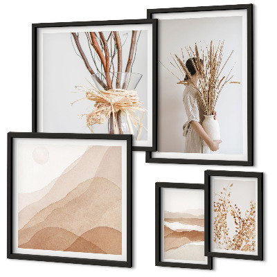 Set slika iznad kauča Elegantni boho biljni pejzaži