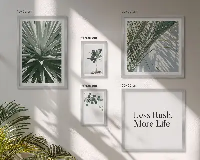 Set 5 slika u okviru moderni ukrasi s motivom zelenog lišća