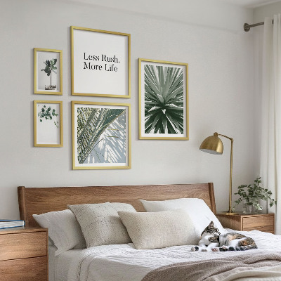 Set 5 slika u okviru Moderni ukrasi od zelenog lišća