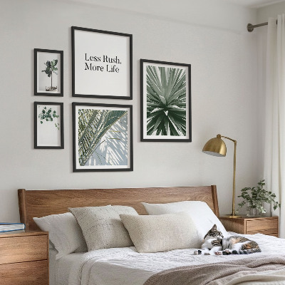Set 5 slika u okviru Moderni ukrasi od zelenog lišća