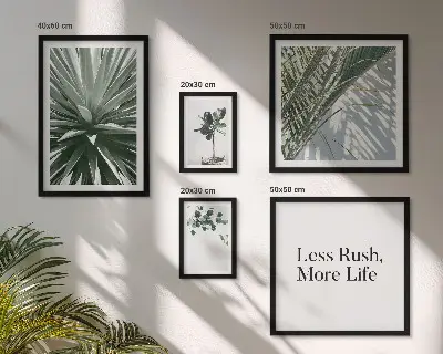 Set 5 slika u okviru moderni ukrasi s motivom zelenog lišća
