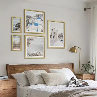 Set slika iznad kauča Bijeli krajolici Grčke set slika s motivom bijelih grčkih krajolika