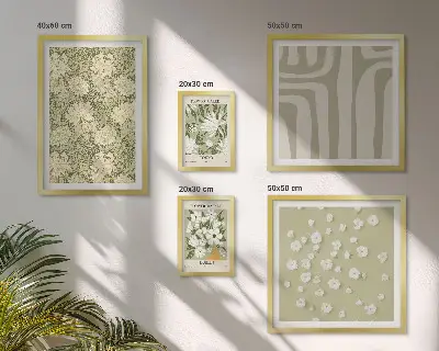 Set slika iznad kauča s motivom boho cvijeća