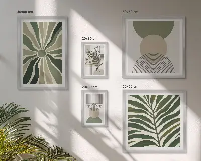 Elegantna grafika sa zelenilom poliptih u okviru