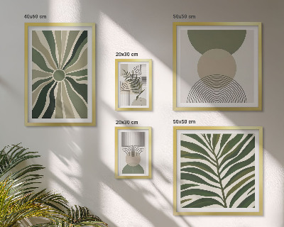 Poliptih u okviru Elegantna grafika sa zelenilom