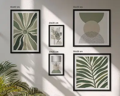 Elegantna grafika sa zelenilom poliptih u okviru