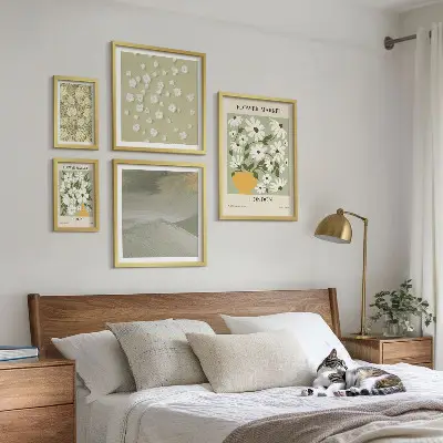 Cvjetni urbani motivi set od 5 slika u okviru