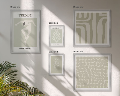 Set slika iznad kauča Elegantna apstraktna zelena grafika