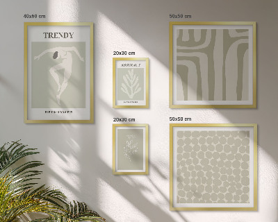 Set slika iznad kauča Elegantna apstraktna zelena grafika
