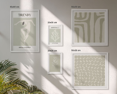 Set slika iznad kauča Elegantna apstraktna zelena grafika