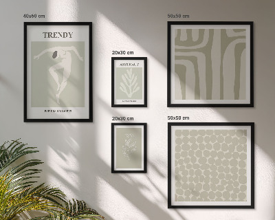 Set slika iznad kauča Elegantna apstraktna zelena grafika