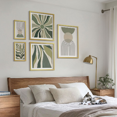 Set 5 slika u okviru Elegantne apstrakcije sa zelenilom