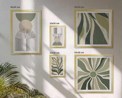 Set 5 slika u okviru Elegantne apstrakcije sa zelenilom