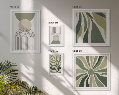 Set 5 slika u okviru Elegantne apstrakcije sa zelenilom