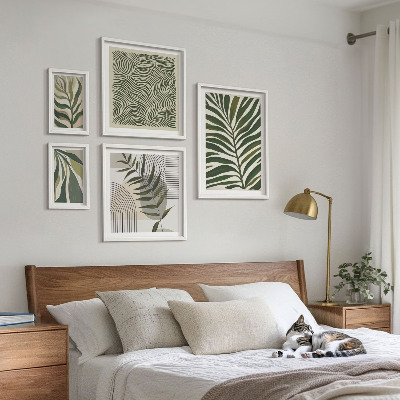 Set slika iznad kauča Moderni biljni uzorci